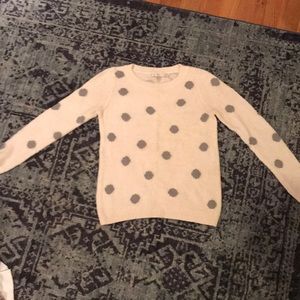 Lauren Conrad fluffy white and grey sweater